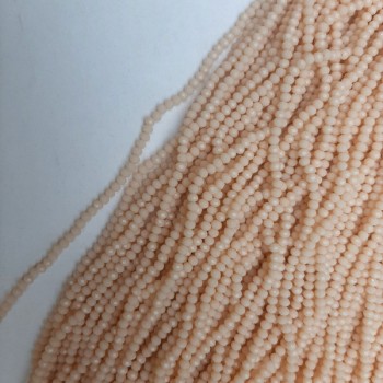 Beige Faceted Czech Crystal Rondelle Beads, 3 x 2.5 mm, length 39 mm +/- on beading thread