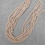 Beige Czech Crystal Beads, Faceted Rondelle, 6 x 4.5 mm, 41 mm Length on Thread