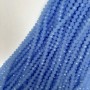 Blue Faceted Czech Crystal Rondelle Beads, 8x6 mm, 40 mm length, on beading thread