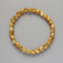 Bracelet Yellow Cat's Eye natural stone smooth bead, diameter 6.5 mm, length 18 cm (stretch)
