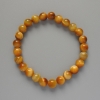 Yellow Cat's Eye Bracelet, Natural Stone, Smooth Beads, Diameter 8.5 mm, Length 18 cm ± (Stretch)