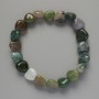 Bracelet 'Heart' with Green Jasper, natural stone, diameter 10x10x5 mm ±, length 18 cm ± (stretch)