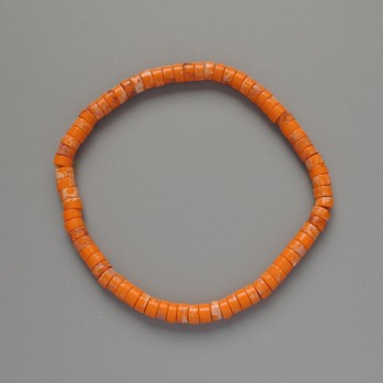 Orange variscite bracelet (pressed) disc beads, diameter 4.5×2.5 mm, length 18 cm (stretch)