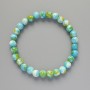 Bracelet 'Variscite' (imitation acrylic) blue, white and yellow colors, smooth beads, diameter 6.5 mm, length 18 cm (stretch)
