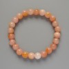 Toned Pink Quartz Bracelet with Smooth Beads, 8 mm Diameter, Length 18 cm ± (Stretch)