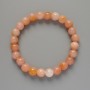 Toned Pink Quartz Bracelet with Smooth Beads, 8 mm Diameter, Length 18 cm ± (Stretch)