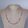 Ruby Necklace with Natural Gemstone, Faceted Cube-cut Beads, 4 mm Diameter, 48 cm Length