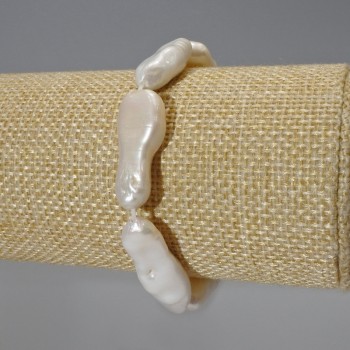 Baroque Pearl Bracelet with a gasoline tint, diameter 10x26 mm, length 18 cm, stretch