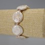 Bracelet of Baroque Pearls with a Gasoline Tint, diameter 19mm +-, length 18cm +- (stretch) with Swarovski crystals