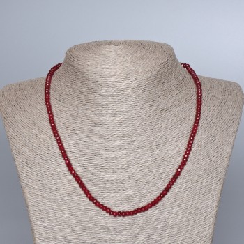 Necklace with imitation tourmaline, faceted rondel, diameter 4x3 mm ±, length 47 cm ±