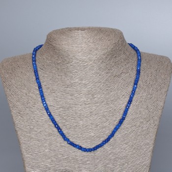 Apatite imitation necklace with faceted rondelles, 4×2.5 mm diameter, length 48 cm