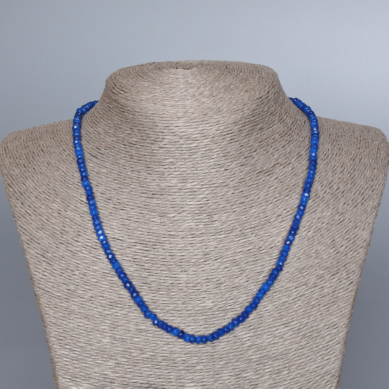 Apatite imitation necklace with faceted rondelles, 4×2.5 mm diameter, length 48 cm