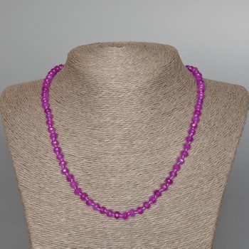 Amethyst Necklace (Imitation) Faceted Rondelle, diameter 6x4 mm, length 49 cm +
