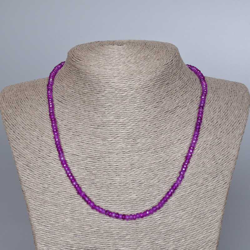 Amethyst Necklace (Imitation) Faceted Rondelle, diameter 4.5×2.5 mm, length 48 cm ±