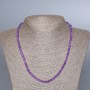Imitation Amethyst Necklace, Faceted Rondelle Beads, 4x2.5 mm diameter, length 48 cm