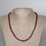 Rubellite Tourmaline Necklace with natural gemstone, faceted cube, 5 mm diameter, length 50 cm