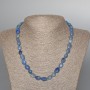 Blue Aventurine Necklace, natural stone, faceted beads, diameter 8x12 mm, length 48 cm