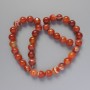 Orange Agate Beads, Natural Stone, Smooth Round Beads, Diameter 10mm ±, Length 38cm ± on Thread
