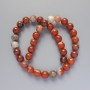 Red Jasper Beads, Natural Stone, Smooth Round Beads, Diameter 10.5 mm, Length 39 cm on Thread