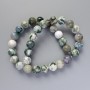 Moss Agate Beads, natural stone, smooth round bead, diameter 12 mm +/-, length 38 cm +/- on thread