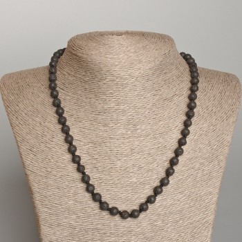 Lava Stone Bead Necklace, 6 mm diameter, 46 cm length
