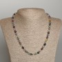Fluorite Necklace with natural stone smooth beads, 6.5 mm diameter, 49 cm length