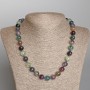 Fluorite Necklace, Natural Stone, Smooth Beads, diameter 10 mm +-, length 50 cm+