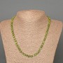 Prehnite Necklace, natural stone, faceted cube beads, diameter 5 mm ±, length 49 cm ±