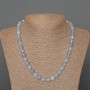 Aquamarine Necklace, natural stone, faceted cube beads, diameter 7.5 mm, length 50 cm