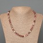 Tourmaline Necklace with Faceted Cubes, Natural Stone, Diameter 7mm, Length 49cm