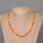 Carnelian Necklace with Natural Stone, Faceted Cube Beads, 5 mm Diameter ±, Length 47 cm ±