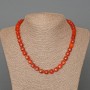 Carnelian necklace, natural stone, faceted cube beads, 9 mm diameter, 46 cm length