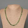 Zoisite Necklace, Natural Stone, Faceted Cube Beads, diameter 5 mm ±, length 49 cm