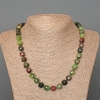 Zoisite Necklace, Natural Gemstone, Faceted Cube Beads, 9mm Diameter ±, Length 50cm+