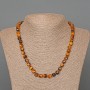 Tiger's Eye Necklace with natural stone, faceted cube beads, diameter 7 mm +-, length 49 cm+