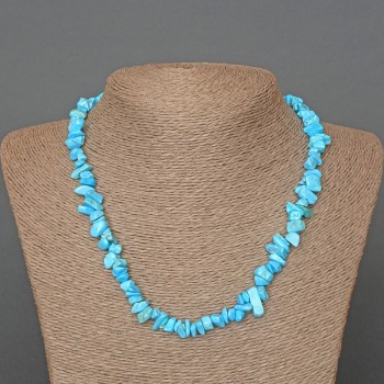 Turquoise Necklace (Imitation Quartz) Chip Beads, 7x3 mm, Length 46 cm