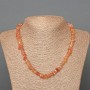 Strawberry Quartz Necklace, natural stone chips, 8x3 mm diameter, 47 cm length