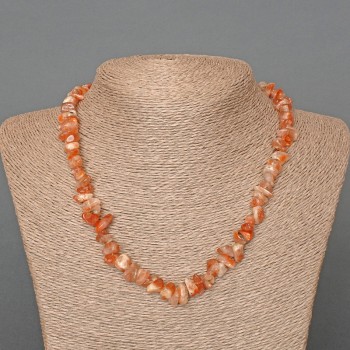 Heliolite Necklace with Natural Stone Chips, 9×4 mm, 46 cm long
