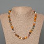 Jasper Necklace, natural stone, faceted cubes, diameter 7.5 mm, length 48 cm