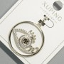 Pendant 'Eye' Xuping with white and black rhinestones, diameter 26 mm, length 33 mm, rhodium-plated