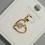 Pendant 'Heart' Xuping with White Crystal, diameter 15x14 mm, length 22.5 mm, 18K Gold Plating