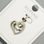 Pendant "Heart" Xuping with white crystals, diameter 16x16 mm +/-, length 23.5 mm +/- rhodium