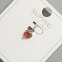 Pendant «Heart» Xuping with Red Crystal, diameter 6 mm, length 14 mm, rhodium