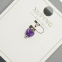 Pendant 'Heart' Xuping with a Purple Crystal, diameter 6mm, length 14mm, rhodium-plated