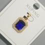 Xuping Pendant with Blue Crystal and White Crystals, Diameter 13x15 mm, Length 23 mm, 18K Gold Plating