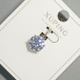 Xuping Pendant with White Crystal, 9 mm diameter, 17 mm length, rhodium