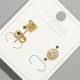 Xuping Stud Earrings with Yellow Crystal, Round Setting, 6mm Diameter, 18K Gold Plated