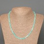 Amazonite Necklace, natural stone, faceted cube beads, diameter 4 mm, length 48 cm