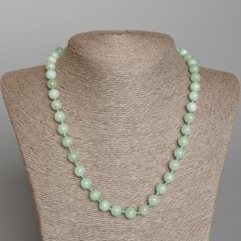 Amazonite Necklace with Natural Stone - Smooth Beads, 8.5 mm Diameter, 50 cm Length