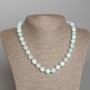 Angelite Necklace with natural stone, faceted bead, diameter 10mm+-, length 46cm+-,